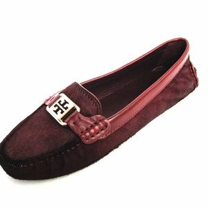 Tory Burch Maroon Haircalf Kendrick Driver